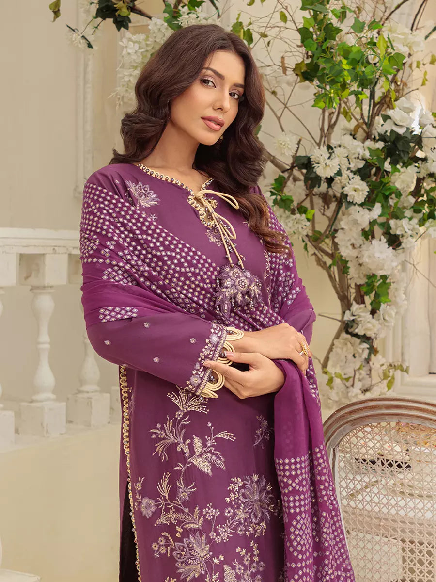 Salitex Unstitched Embroidered Cambric 3 Piece Suit UNS7MK011UT - Festive Collection