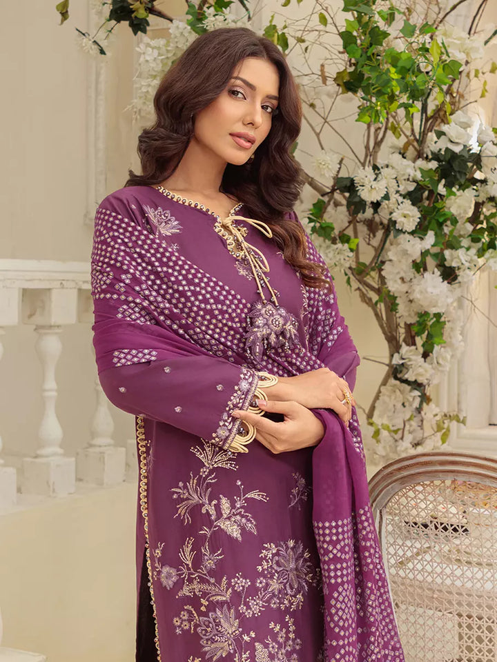 Salitex Unstitched Embroidered Cambric 3 Piece Suit UNS7MK011UT - Festive Collection