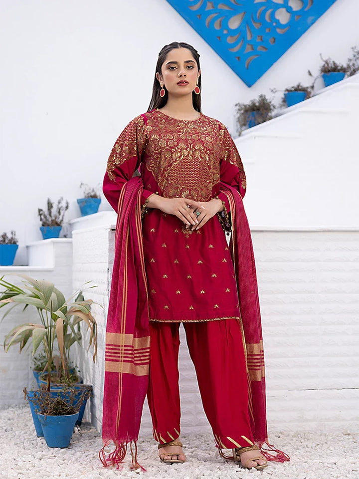 Salitex Women Embroidered Cotton 3 Piece Suit WRS3SA24AN27 - Summer Collection