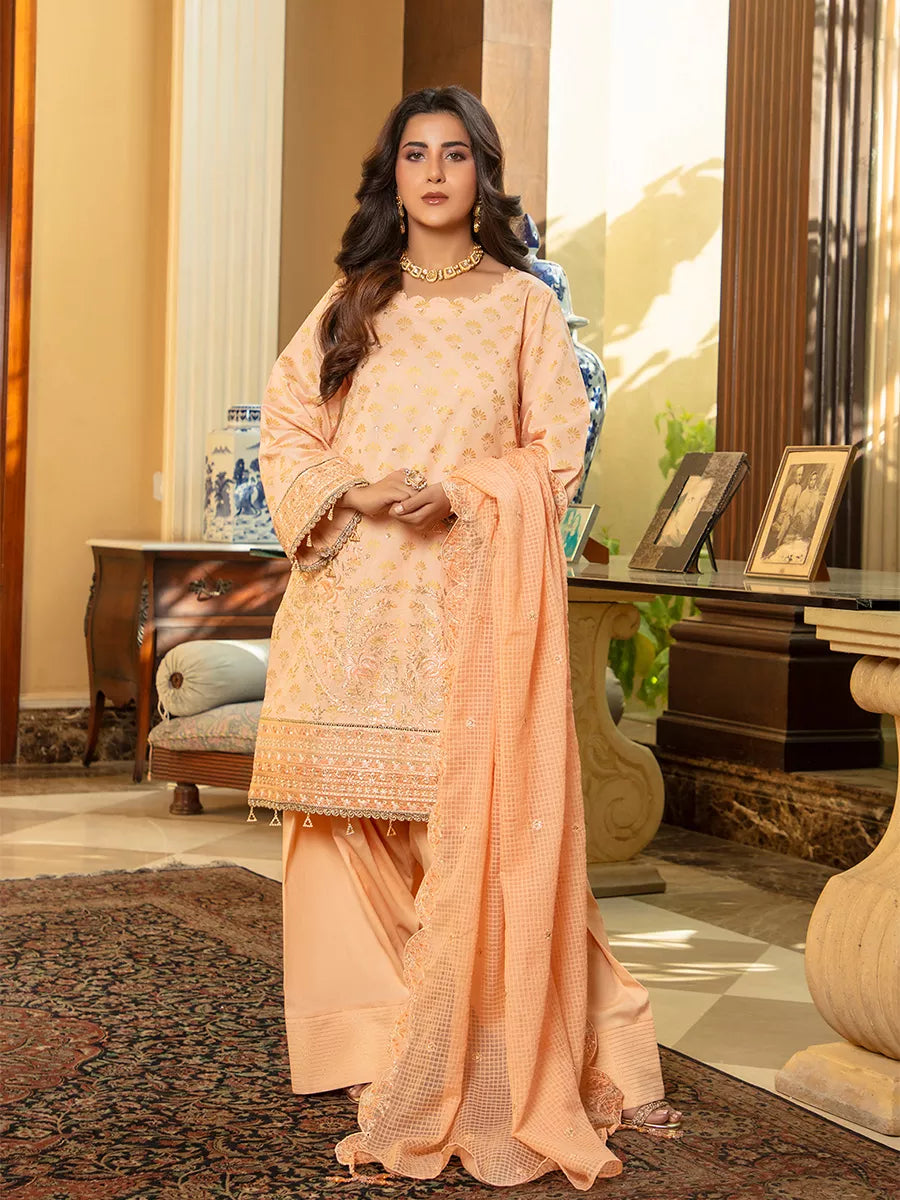 Jashn e Noor by Salitex Unstitched Embroidered 3 Piece Khaddi Net SUNW7NO094 - Summer Collection