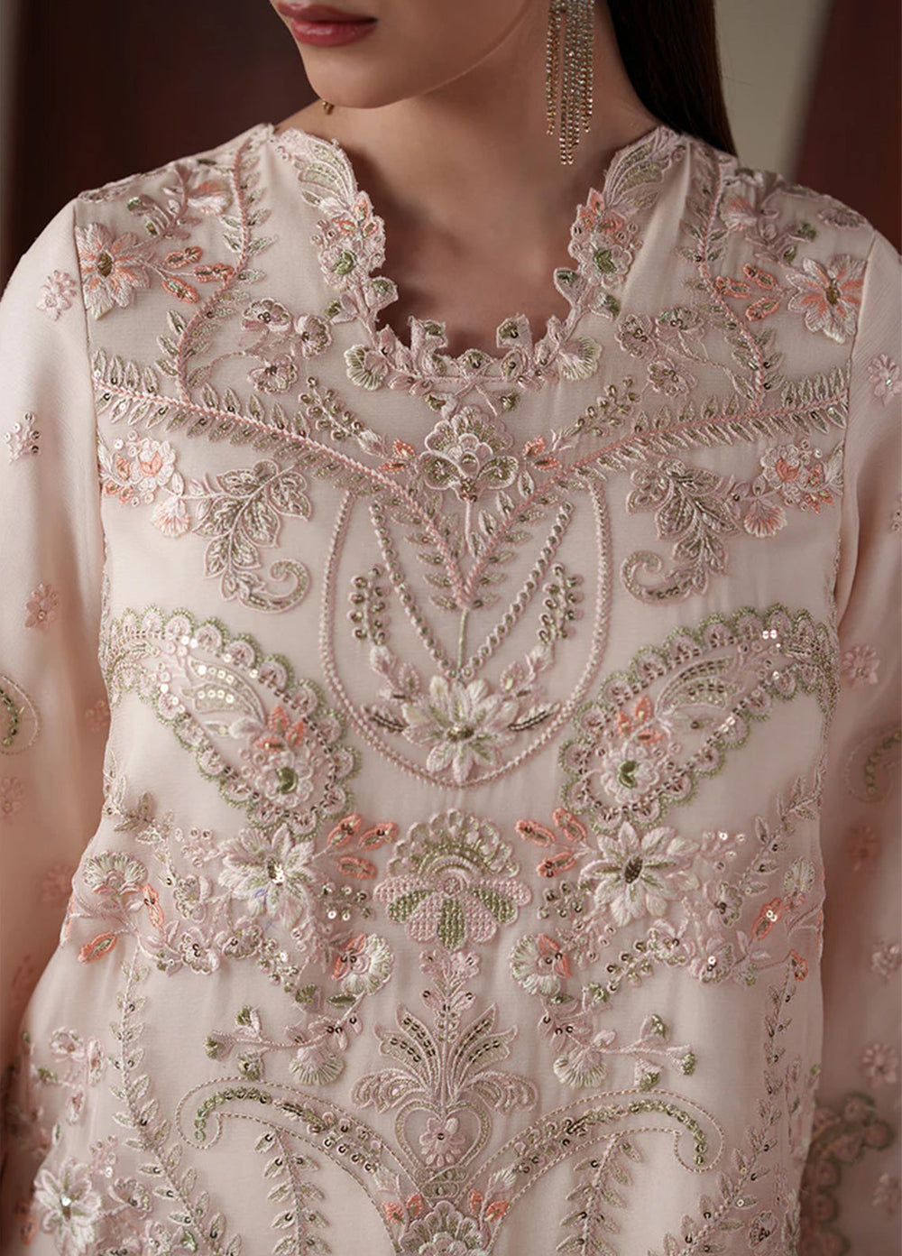 Nouvelle by Emaan Adeel Unstitched Embroidered Chiffon 3 Piece Suit EA26UNC Lumi - Festive Collection