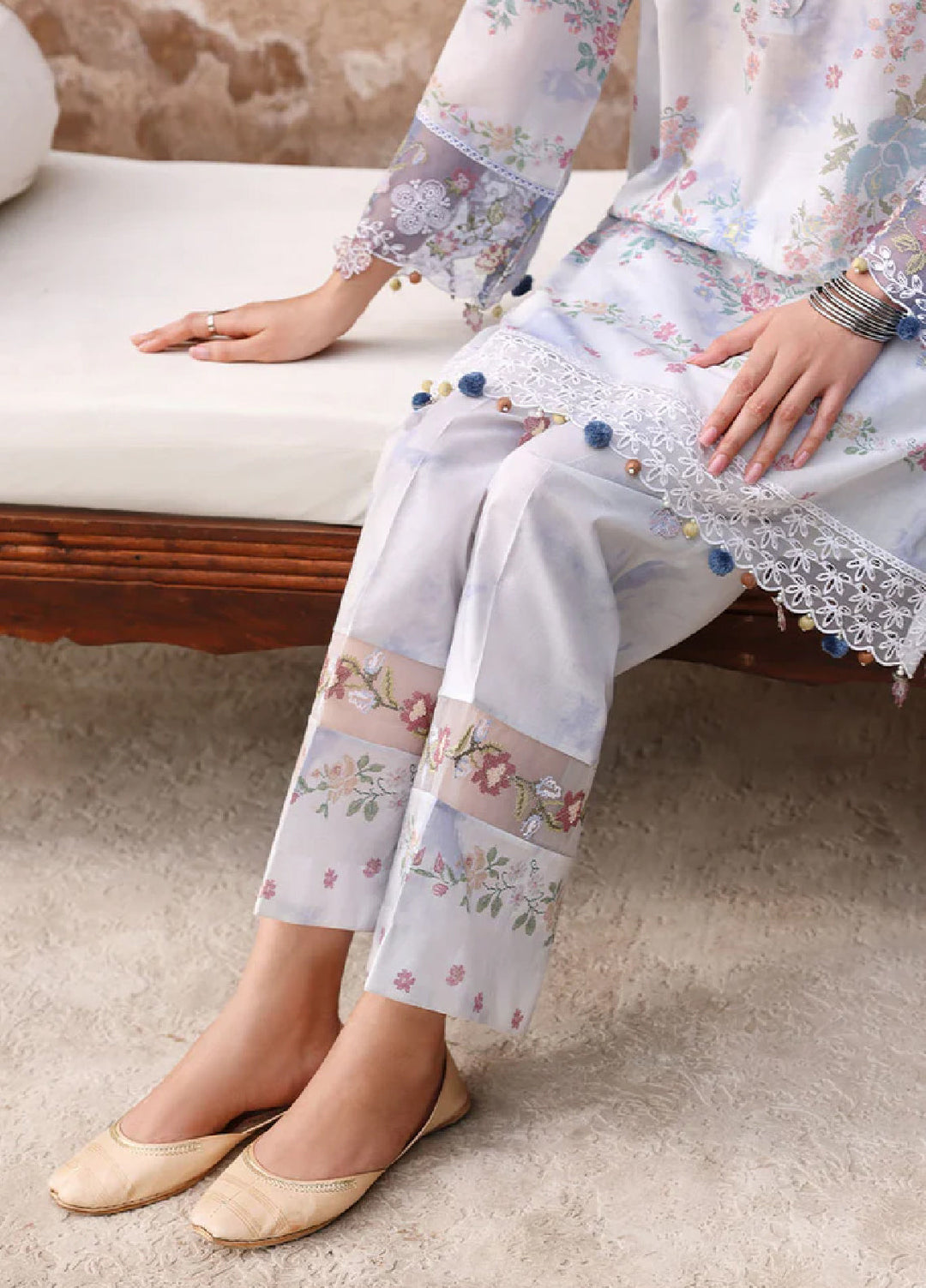 Cross Stitch Unstitched Embroidered Premium Lawn 3 Piece Suit CS26UCPL D23 VINTAGE PETAL - Eid Collection