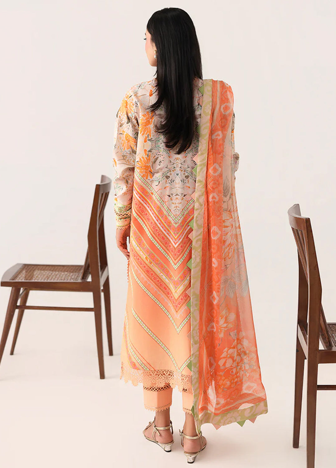 Rosette by Roheenaz Unstitched Lawn Embroidered 3 Piece Suit RNZ26UR Whispering Wind-7A - Summer Collection