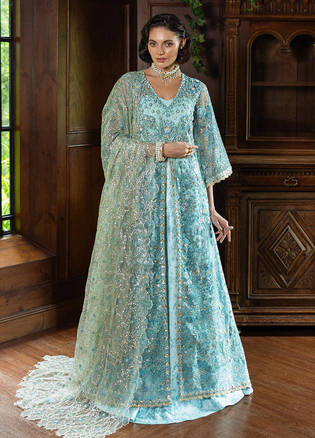 Inception by Mushq Embroidered Net Suits Unstitched 4 Piece MQ25IW D-02 Endless Love - Wedding Collection