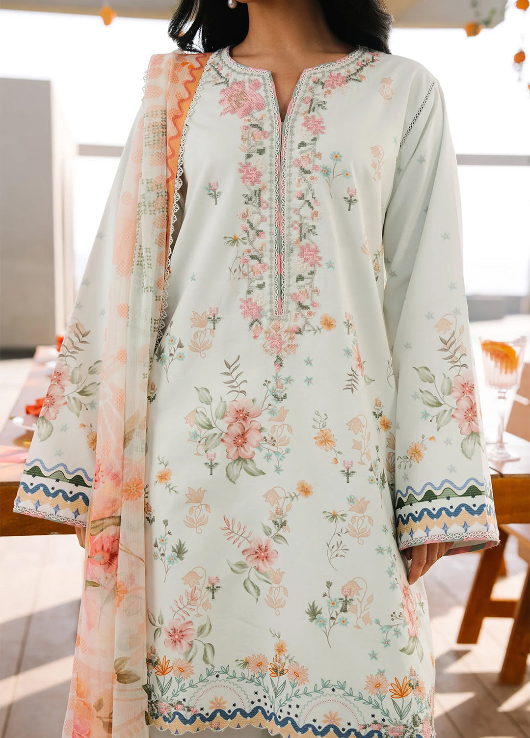 Afsanah by Seran Unstitched Embroidered Lawn 3 Piece Suit SN26UAL D-13 Ira - Summer Collection