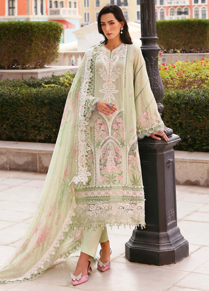 Maria B Unstitched Embroidered Luxury Lawn 3 Piece Suit MB26UEL 11A - Eid Collection