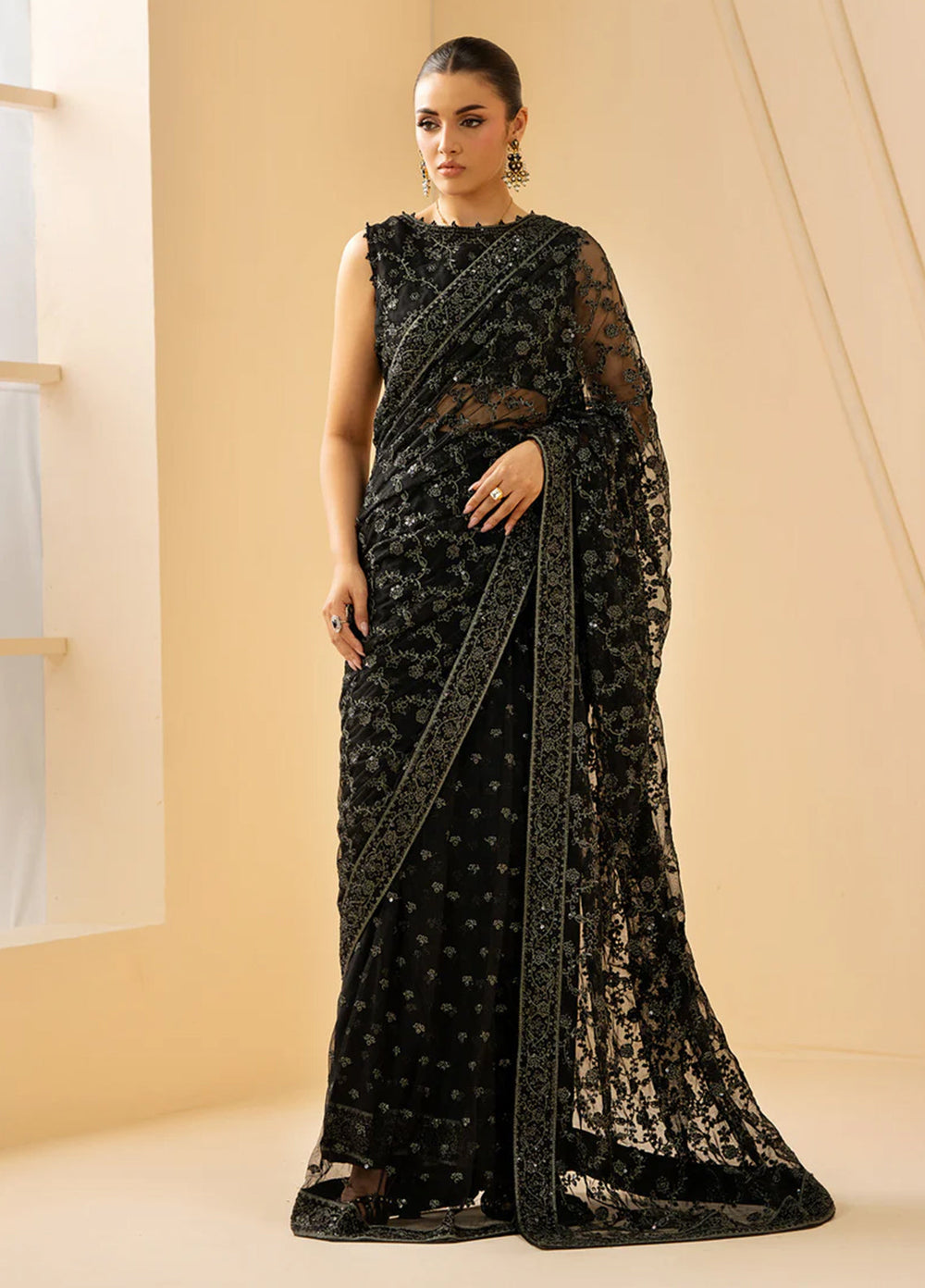 Riwayat by Zarif Unstitched Embroidered Net 3 Piece Suit ZR26URN ZRF-RC-03 QATIM - Festive Collection