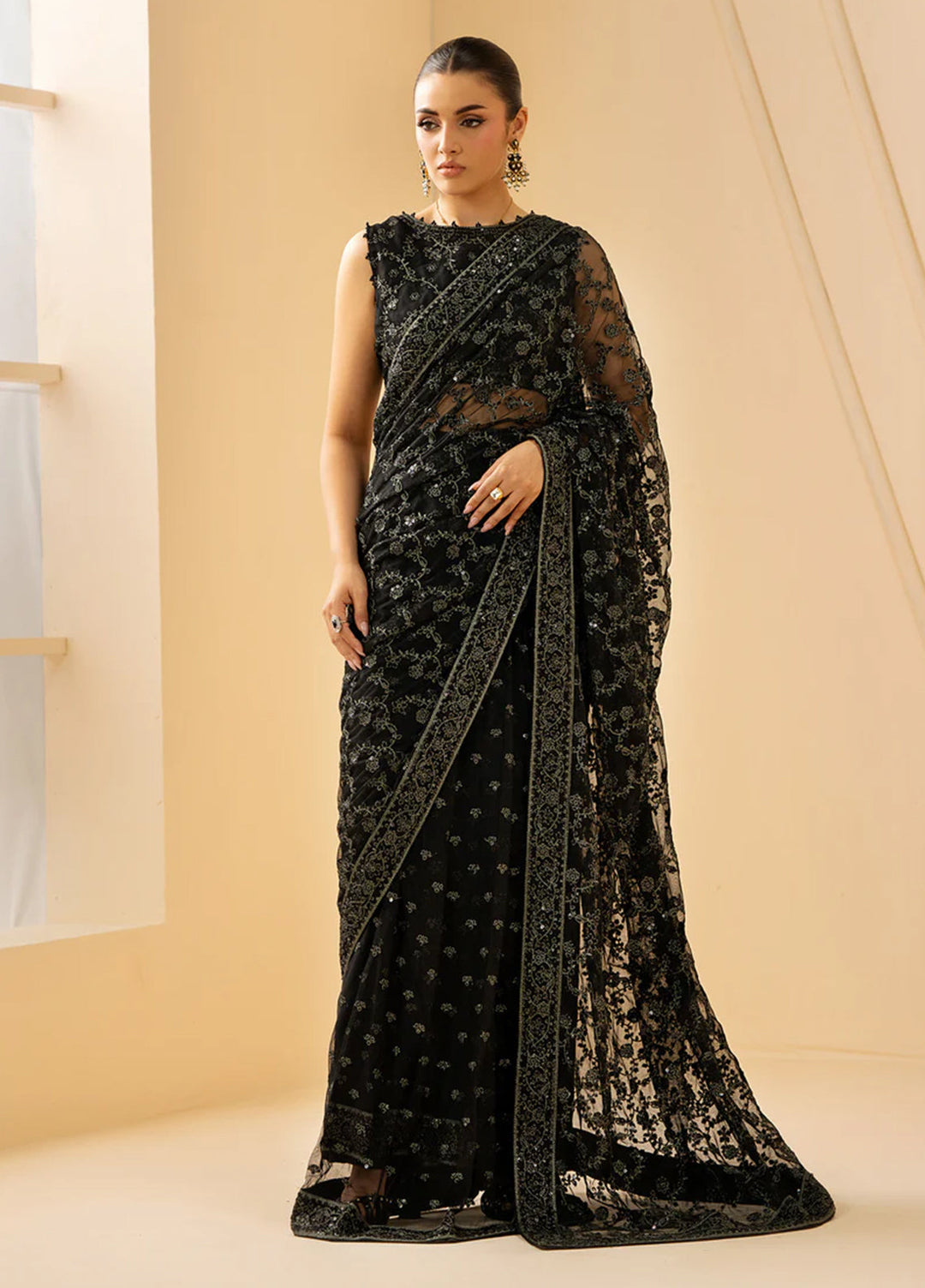 Riwayat by Zarif Unstitched Embroidered Net 3 Piece Suit ZR26URN ZRF-RC-03 QATIM - Festive Collection