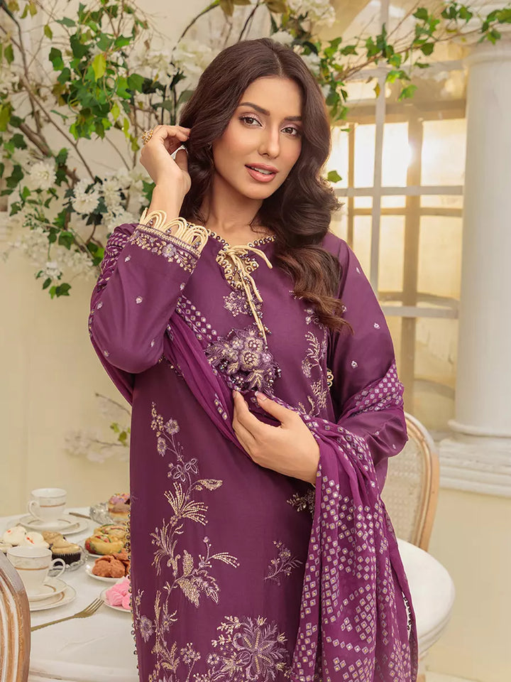 Salitex Unstitched Embroidered Cambric 3 Piece Suit UNS7MK011UT - Festive Collection