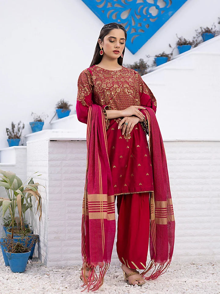 Salitex Women Embroidered Cotton 3 Piece Suit WRS3SA24AN27 - Summer Collection