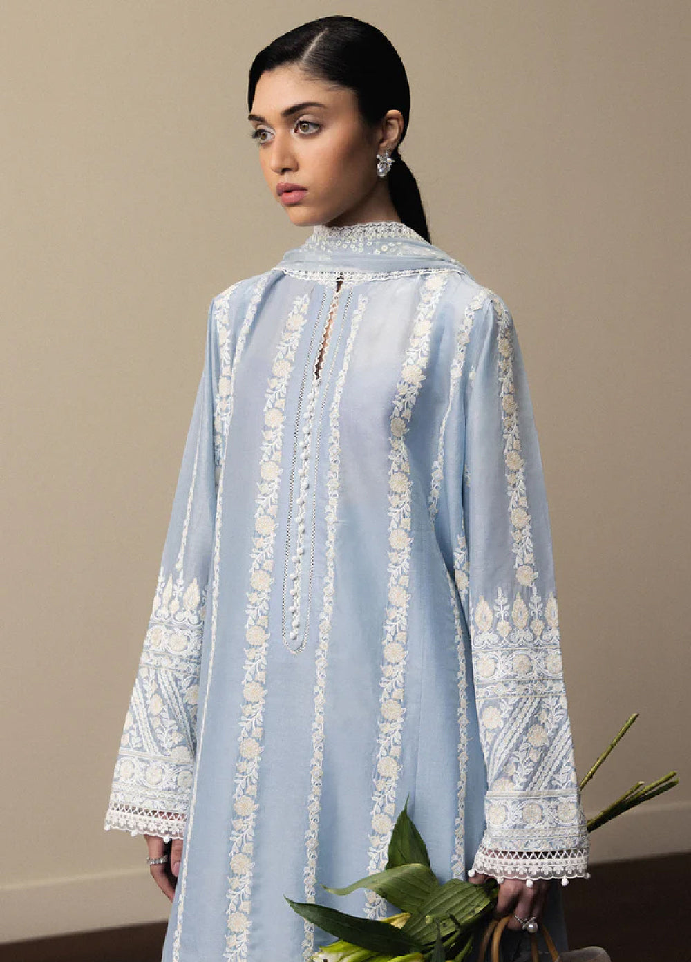 Satori by Zara Shahjahan Unstitched Embroidered Lawn 3 Piece Suit ZS26USL D1-AOYOMI - Summer Collection