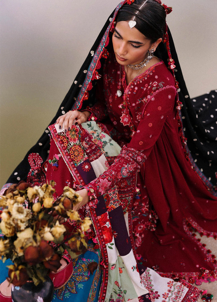 Hussain Rehar Unstitched Karandi Winter Embroidered Suits 3 Piece HRR25K Pankhuri - Winter Collection