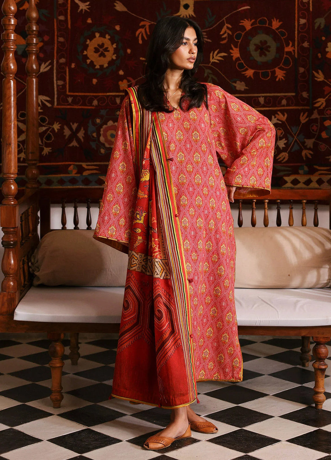 Amaya by Zaha Unstitched Printed Lawn 3 Piece Suit ZK26UAL Mehr APL26-07 - Casual Collection