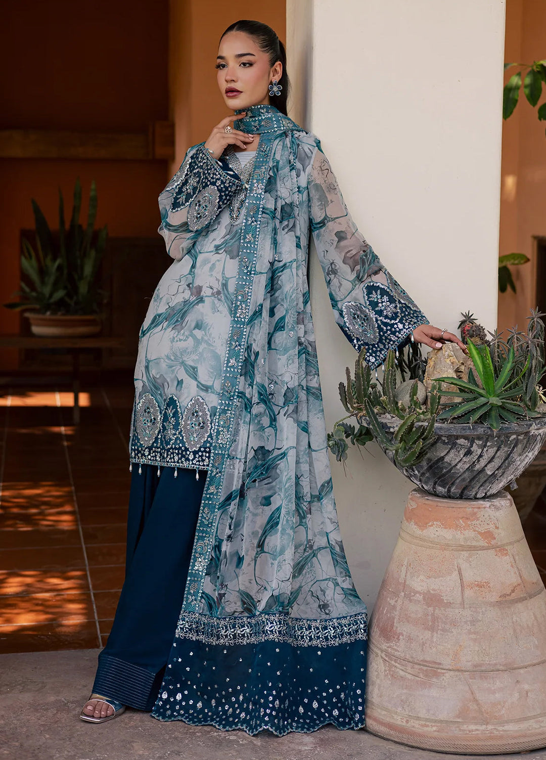Heirloom by Daria Unstitched Embroidered Chiffon 4 Piece Suit DC26UCH DA-54 - Festive Collection