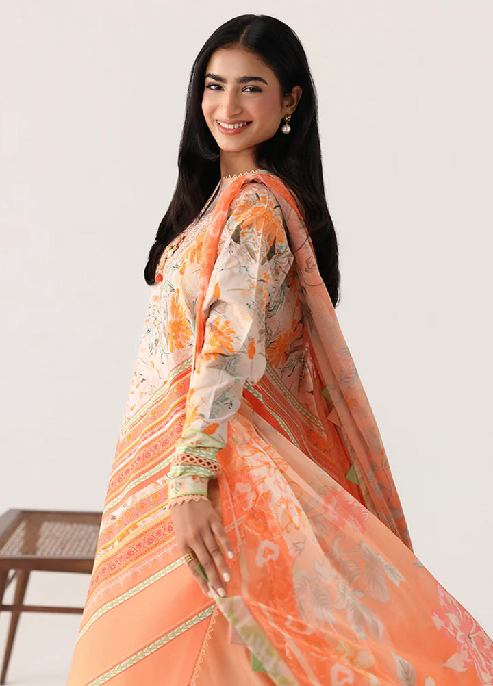 Rosette by Roheenaz Unstitched Lawn Embroidered 3 Piece Suit RNZ26UR Whispering Wind-7A - Summer Collection