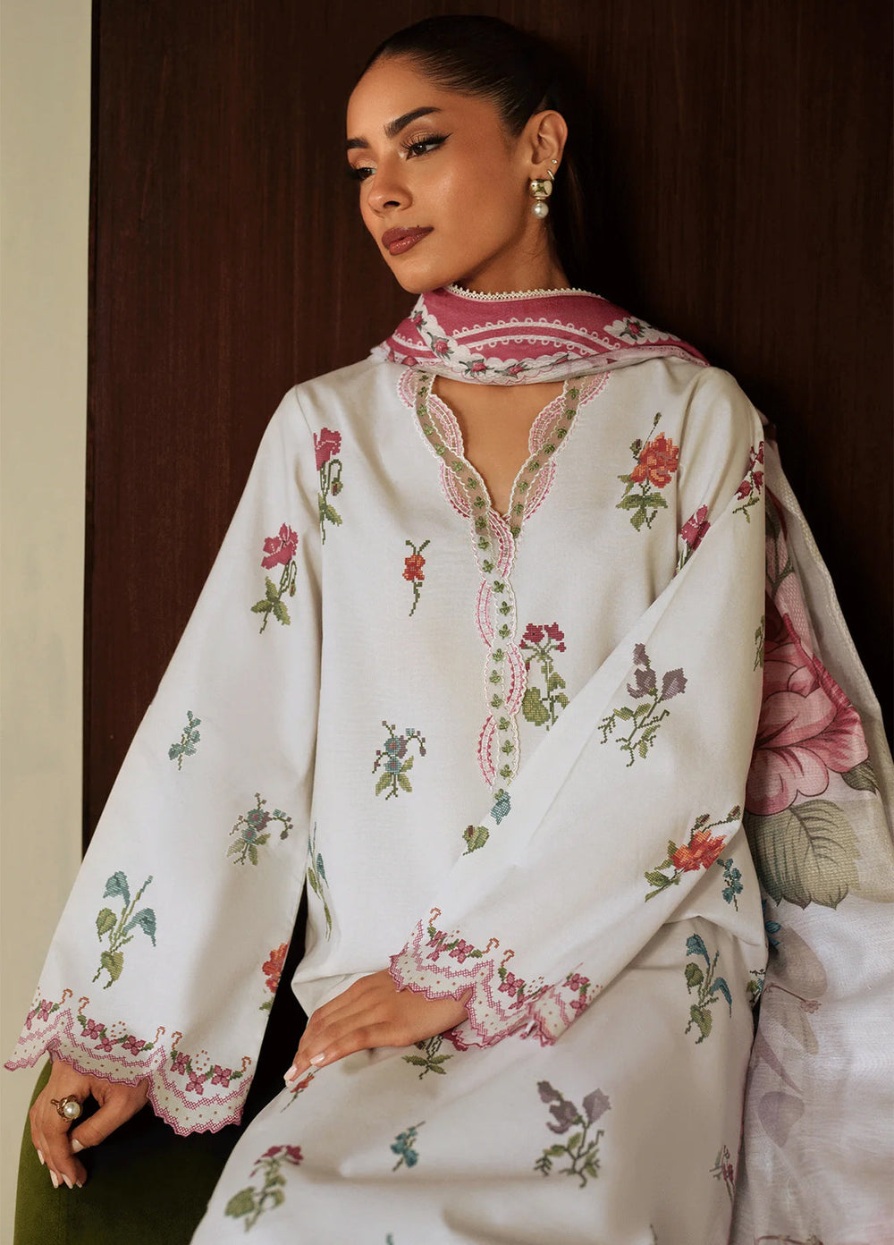 Ilara by Seran Embroidered Cambric Suits Unstitched 3 Piece SN25IC D-10 Gaelle - Summer Collection