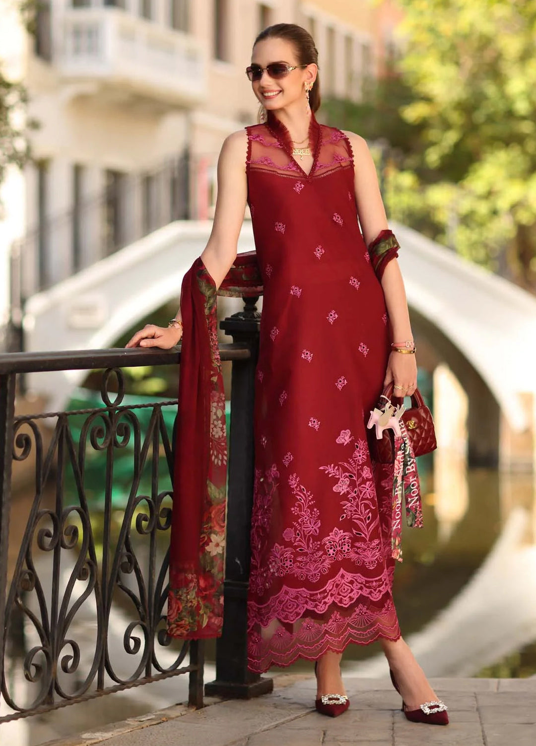 Noor by Saadia Asad Unstitched Embroidered Lawn 3 Piece Suit SA26UNE D-01A - Eid Collection