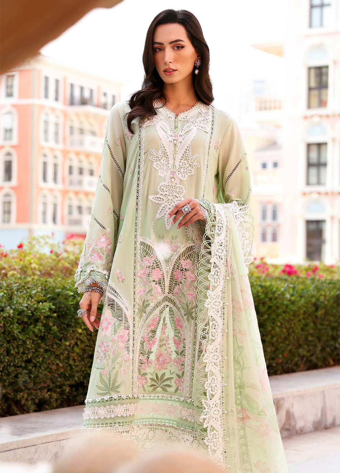 Maria B Unstitched Embroidered Luxury Lawn 3 Piece Suit MB26UEL 11A - Eid Collection