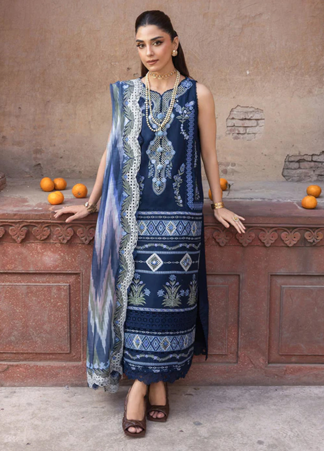Saira Shakira Unstitched Embroidered Lawn 3 Piece Suit SSR26ULE SS-008B - Eid Collection