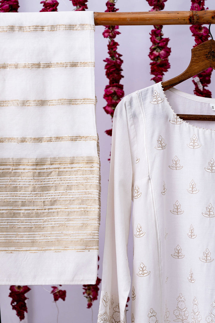 Senorita Women RTW Women Printed White Casual 3 Piece Suit Cotton Cambric LAD-02712 - Summer Collection