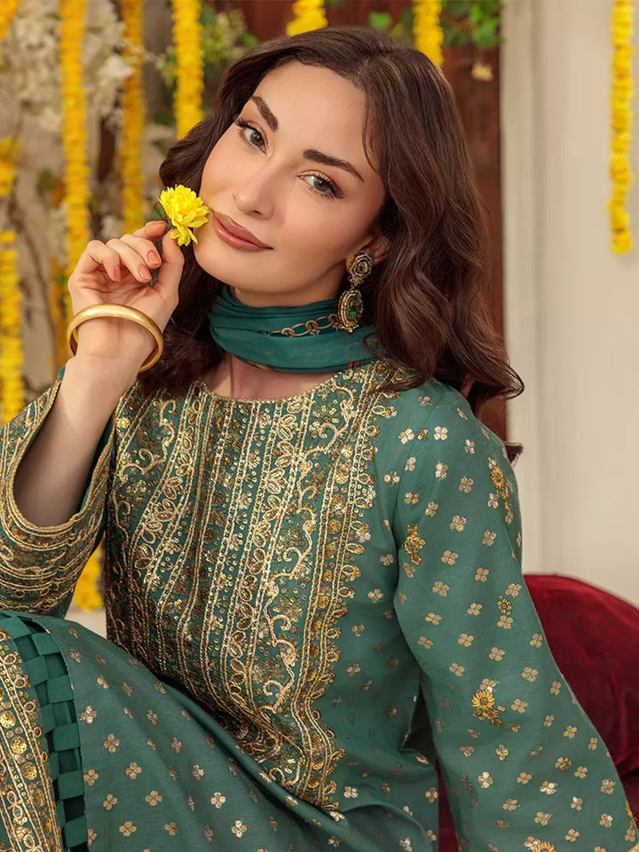 Salitex Unstitched Embroidered Cotton 3 Piece Suit SUNW6NO039UT - Festive Collection