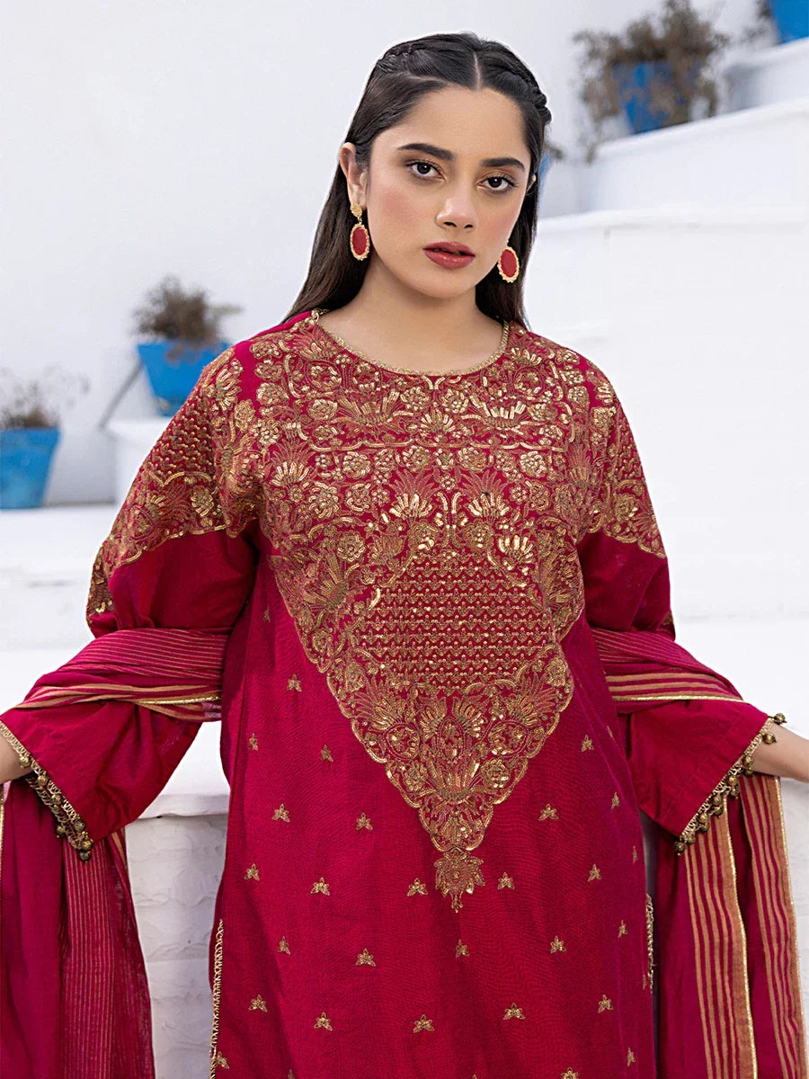Salitex Women Embroidered Cotton 3 Piece Suit WRS3SA24AN27 - Summer Collection