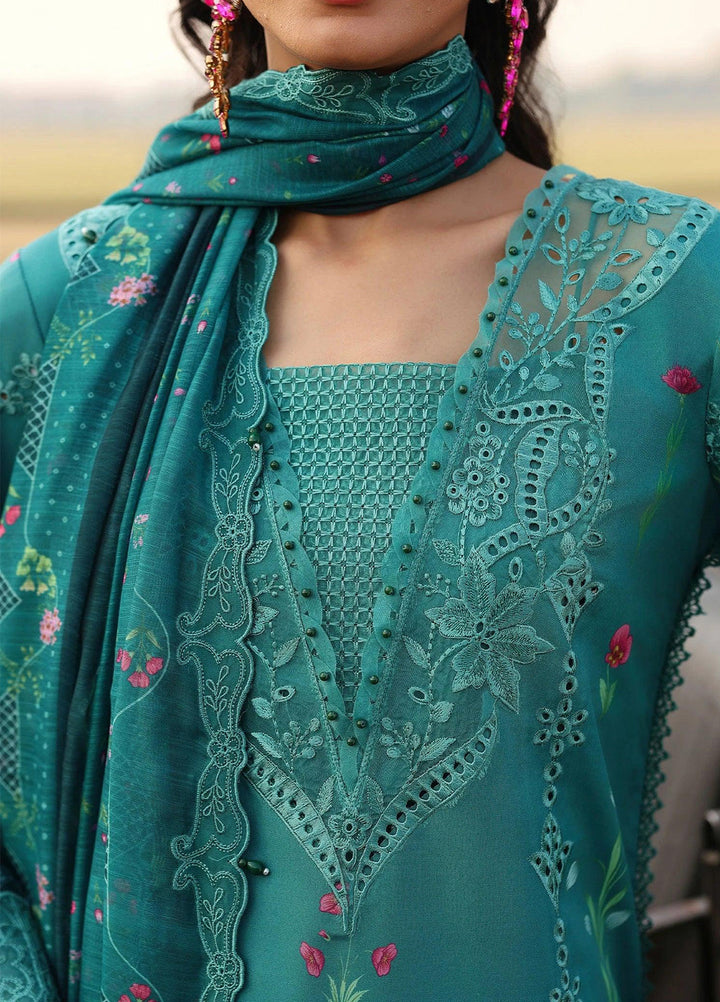 Sardinia Unstitched Embroidered Lawn 3 Piece Suit SRD26ULF D-11 TEALWOOD - Festive Collection