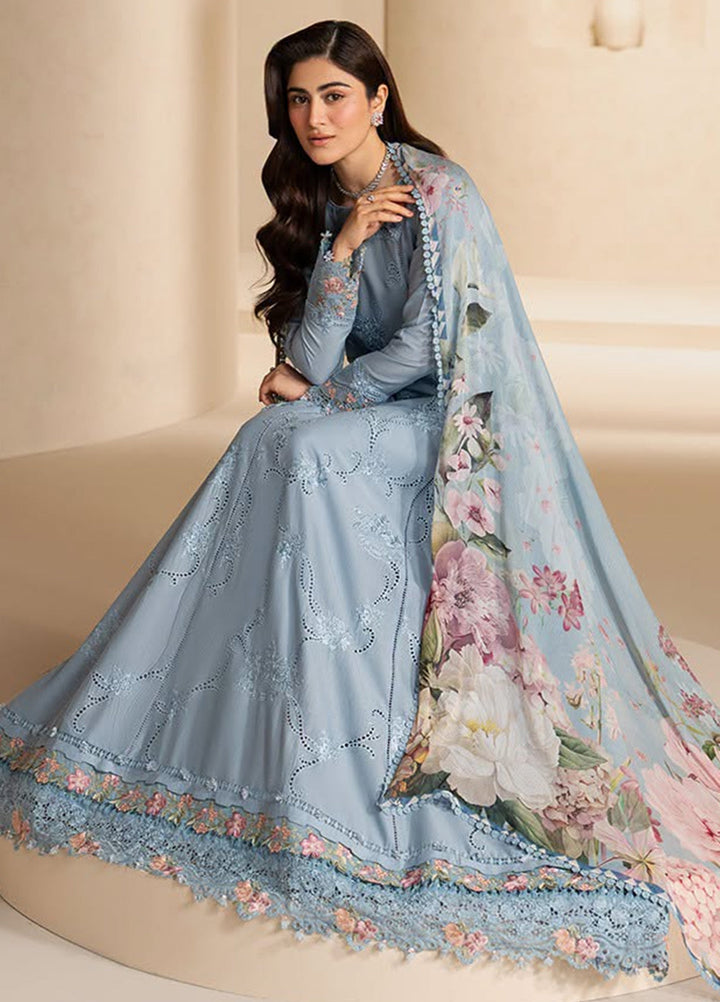 E-Craft by Elaf Unstitched Embroidered Lawn 3 Piece Suit EHC-5B Pacific - Casual Collection