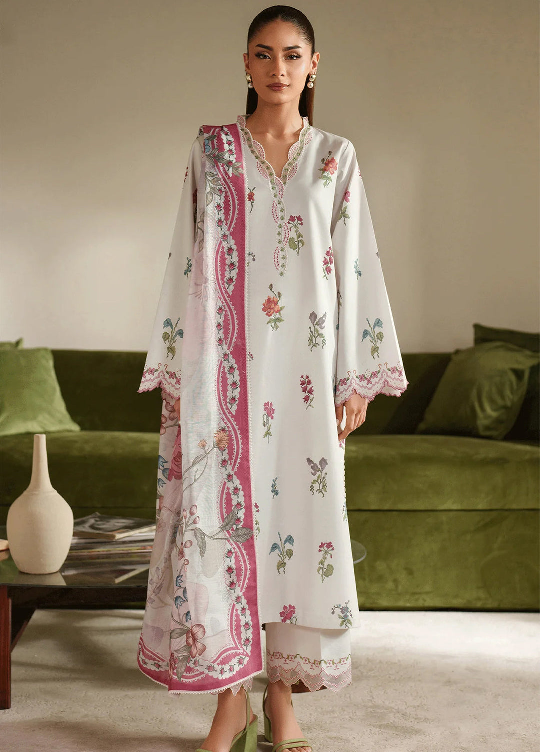Ilara by Seran Embroidered Cambric Suits Unstitched 3 Piece SN25IC D-10 Gaelle - Summer Collection