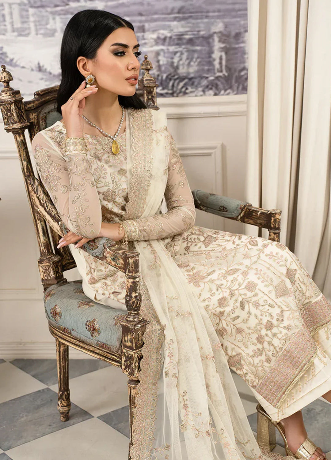 Afsanah by Zarif Embroidered  Suits Unstitched 3 Piece ZR25UF ZAF 03 Neelum - Formals Collection