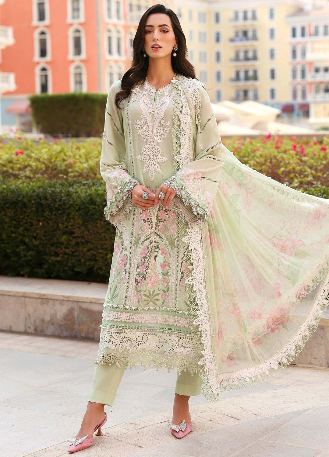 Maria B Unstitched Embroidered Luxury Lawn 3 Piece Suit MB26UEL 11A - Eid Collection