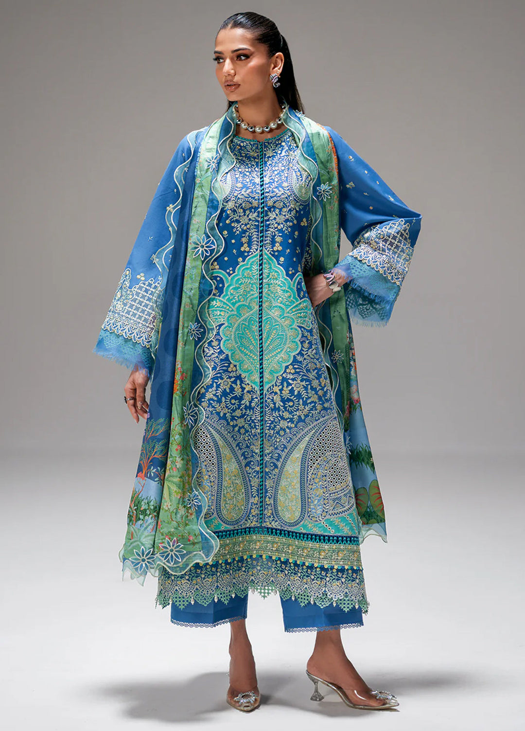 Amour by Bin Ilyas Unstitched Embroidered Lawn 3 Piece Suit BI26ULA 187A - Festive Collection
