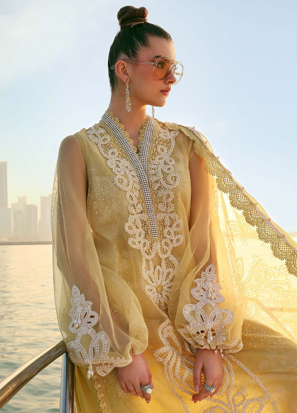 Maria B Unstitched Embroidered Luxury Lawn 3 Piece Suit MB26UEL 4A - Eid Collection