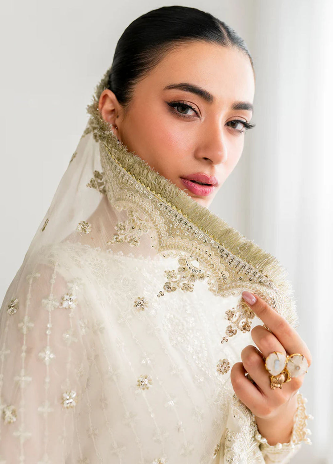 Chantelle by Baroque Unstitched Chiffon Embroidered Suits 3 Piece BQ25FC UF-687 - Festive Collection