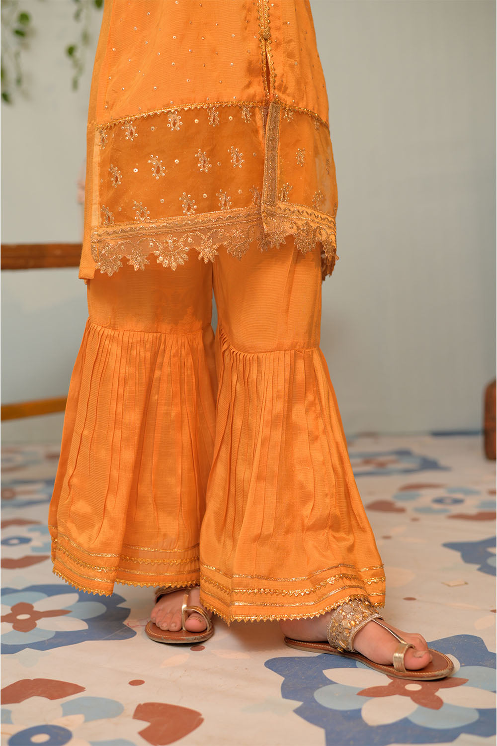 Senorita Kids RTW Yellow and Gold Formal 3 Piece Suit Viscose Raw Silk KDD-02949 - Summer Collection