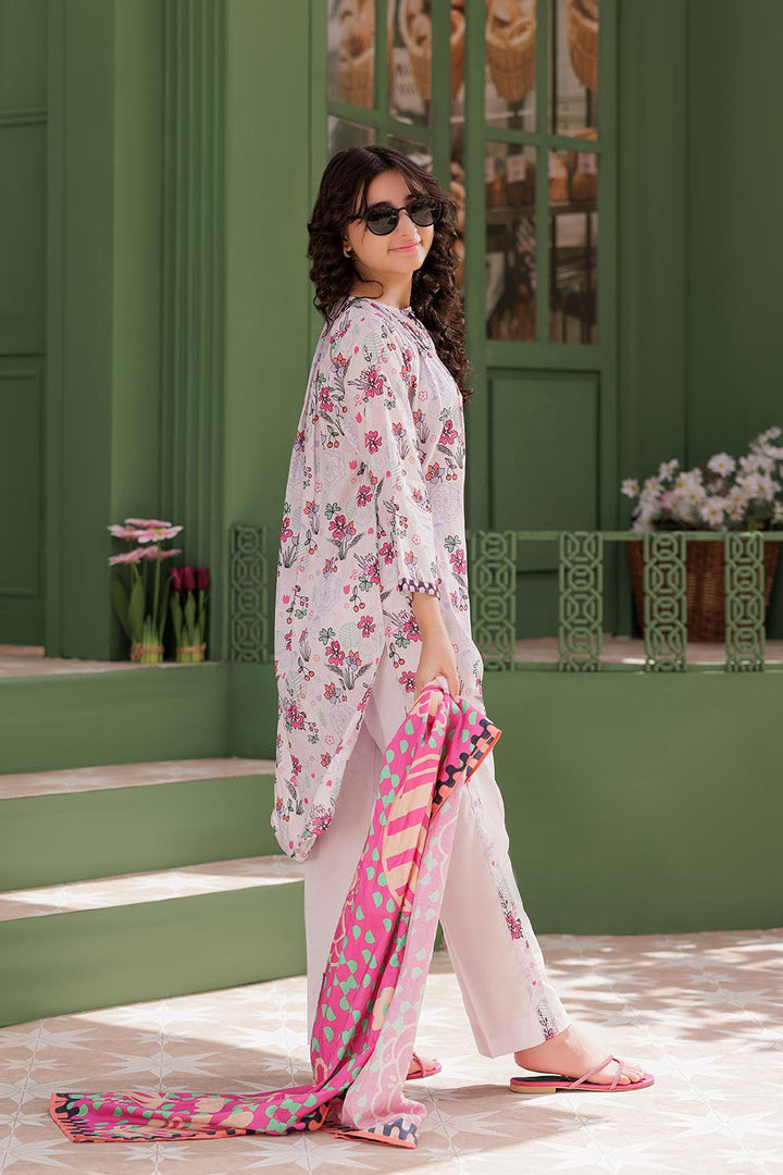 Senorita Girls Ready to Wear Girls Light Purple and Multicolor Casual 3 Piece Suit Cotton Lawn Printed GAD-03062 - Summer Collection