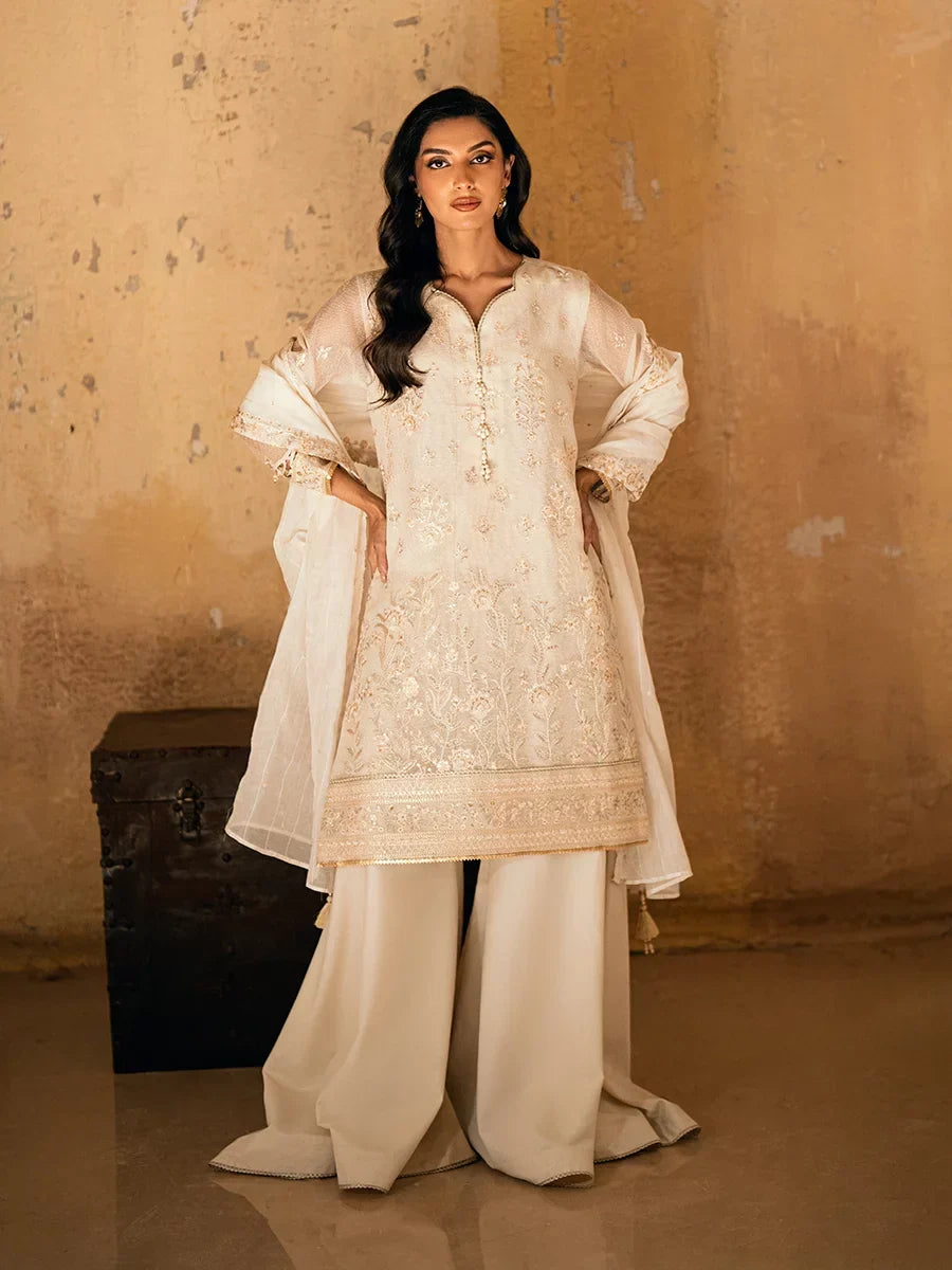 Salitex Unstitched Embroidered Net 3 Piece Suit SUNS7JI053UT - Eid Collection