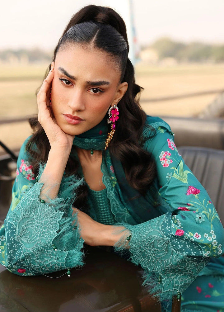 Sardinia Unstitched Embroidered Lawn 3 Piece Suit SRD26ULF D-11 TEALWOOD - Festive Collection