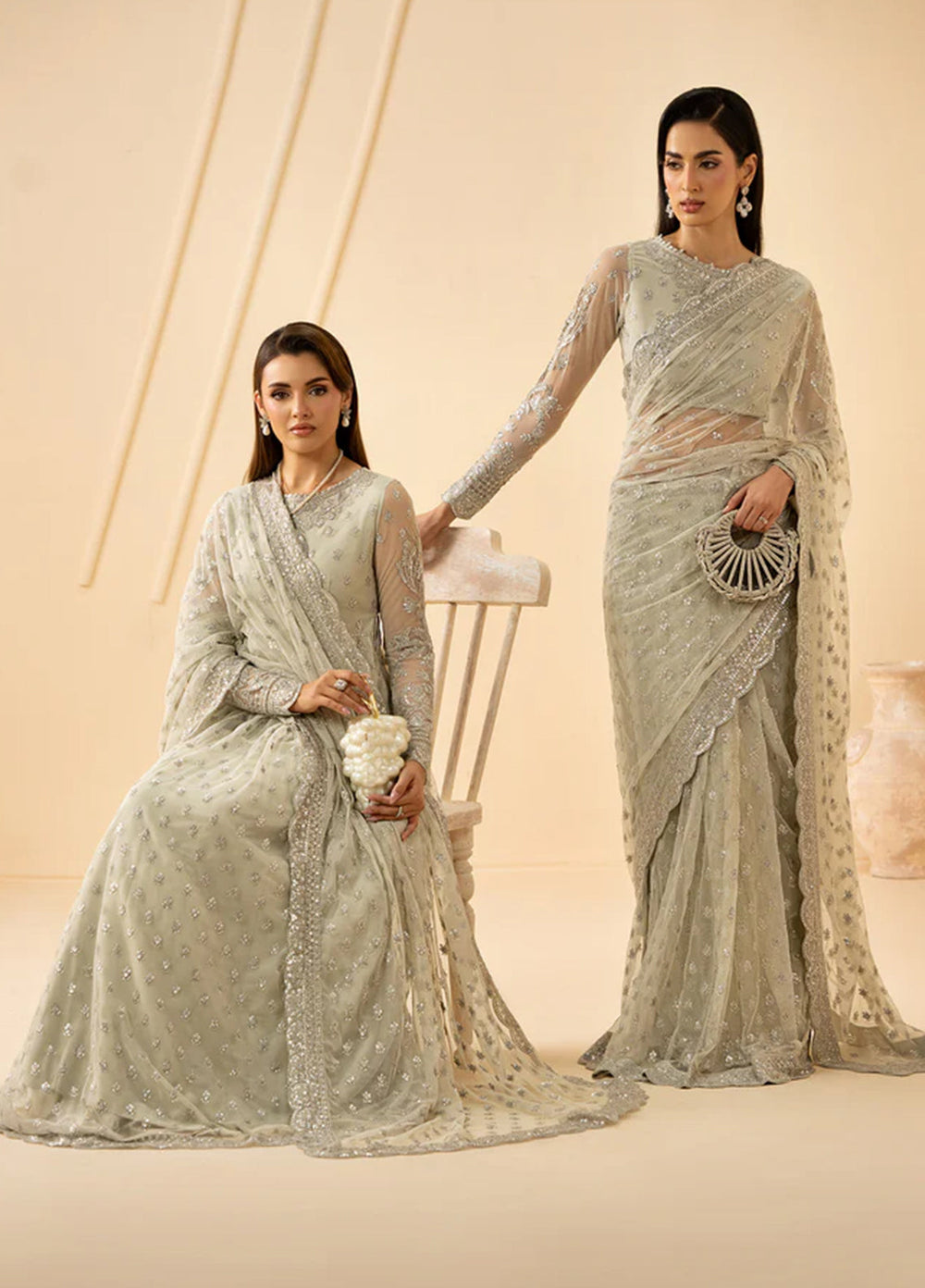 Riwayat by Zarif Unstitched Embroidered Net 4 Piece Suit ZR26URN Atash ZRF-RC-01 - Festive Collection