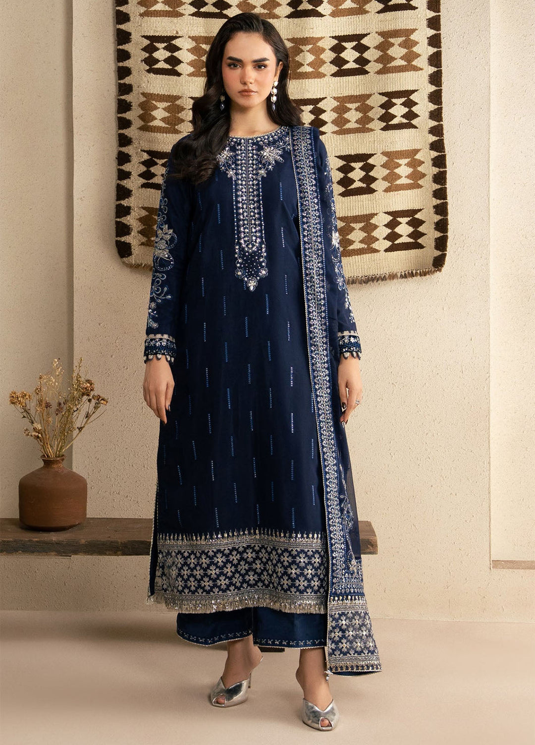 Neoma by Xenia Formals Unstitched Embroidered Raw Silk 3 Piece Suit XE26UNF 05- INALI - Festive Collection