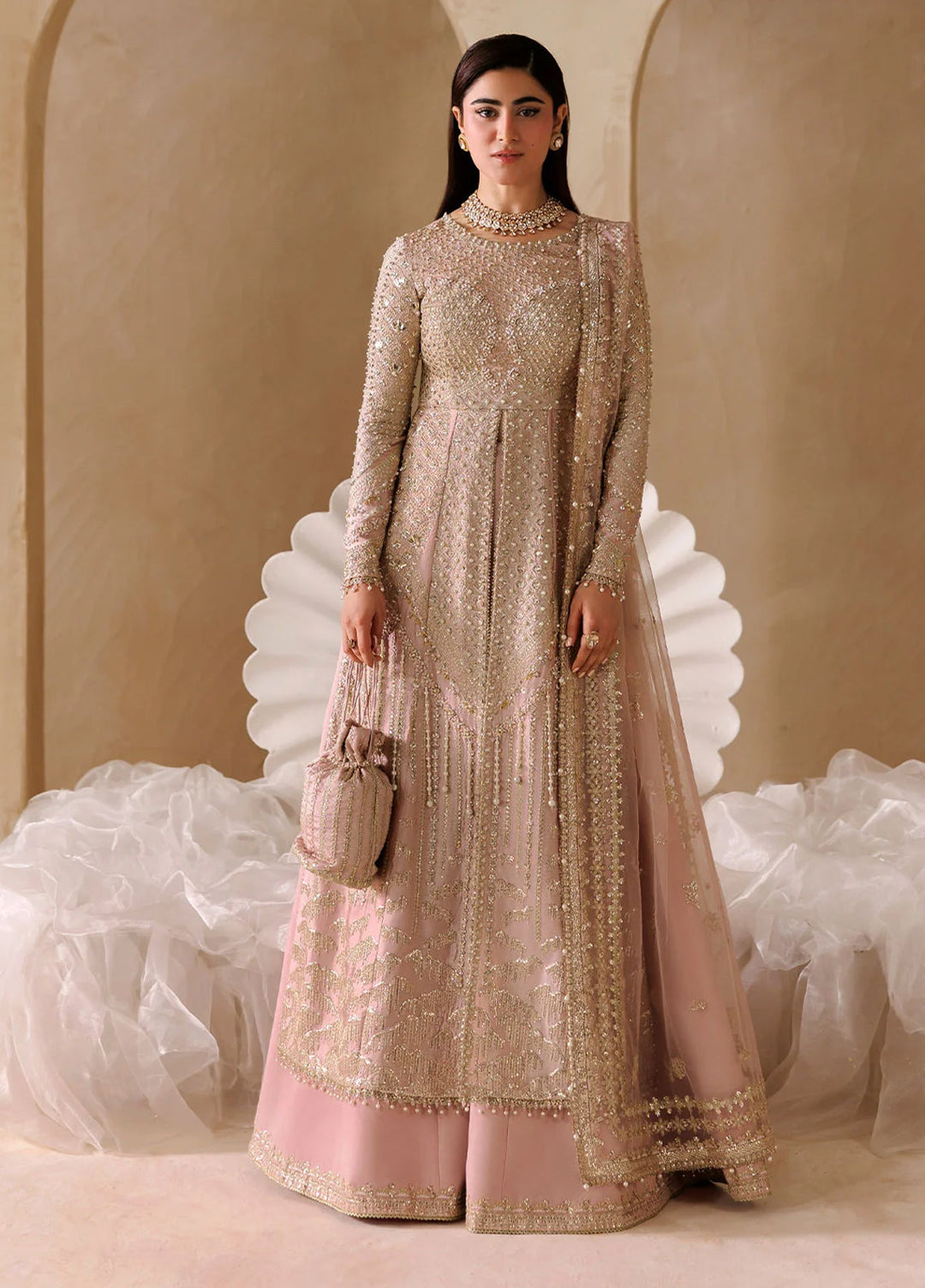 Sardinia Brides Unstitched Hand work Tissue Silk 3 Piece Suit SR26UB Elara 1806 - Wedding Collection