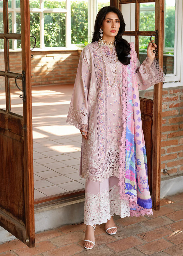 AMoi by Mushq Unstitched Embroidered Luxury Lawn 3 Piece Suit MU26AHL D-3 Opulent Whisper - Summer Collection