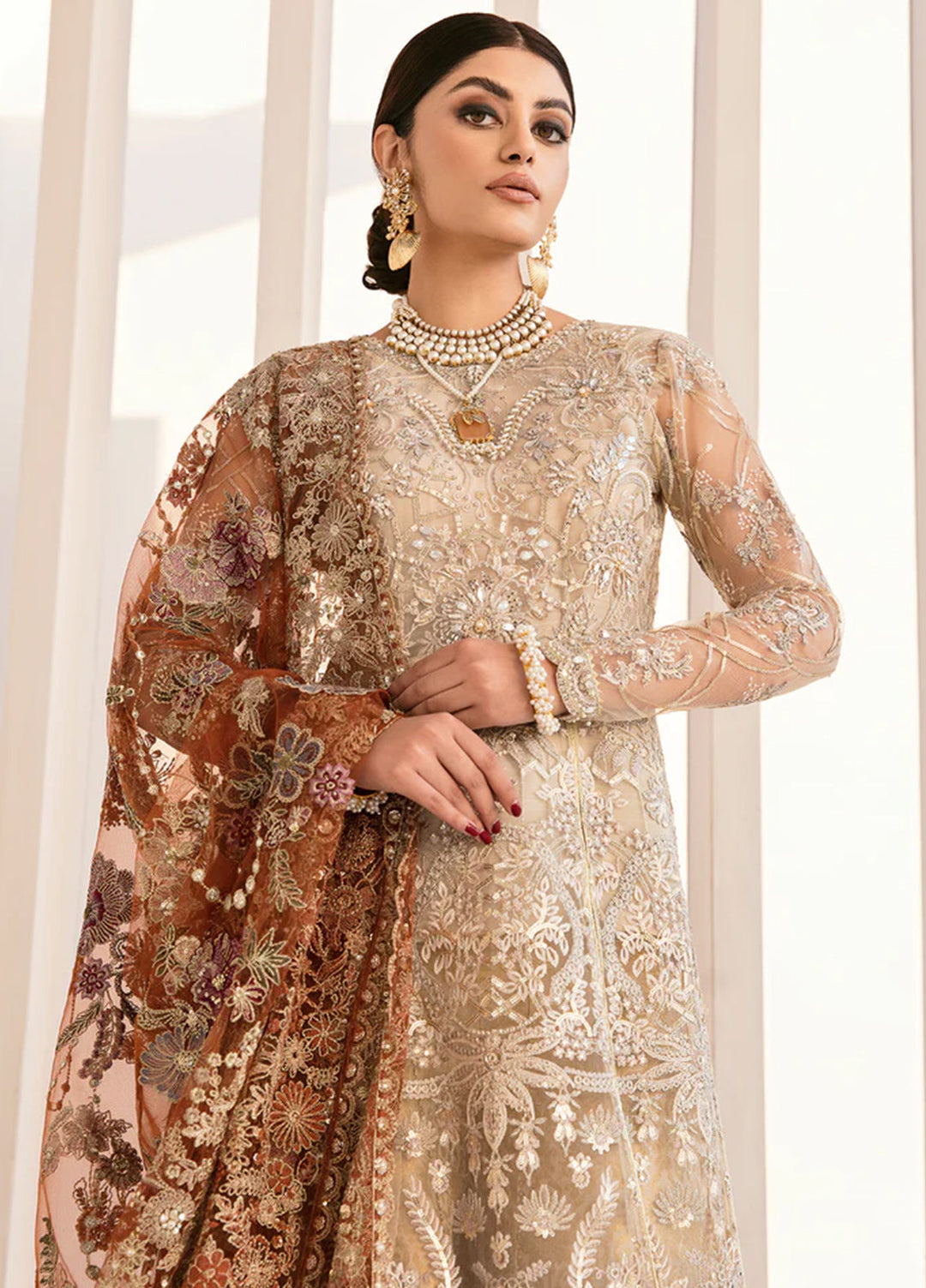 Chantelle by Baroque Unstitched Embroidered Net 3 Piece Suit BQ26UFC BQU-CH11-D03 - Festive Collection