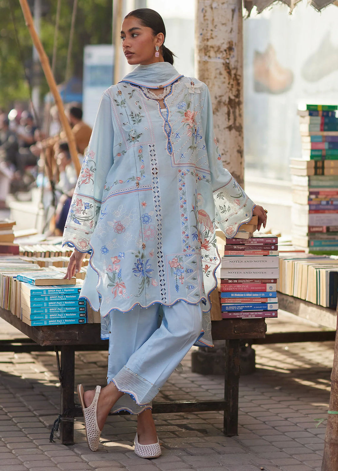 Wild Flower by Zaha Unstitched Embroidered Lawn 3 Piece Suit ZK26UWL ZF26-10 Forget Me Not Breeze - Festive Collection
