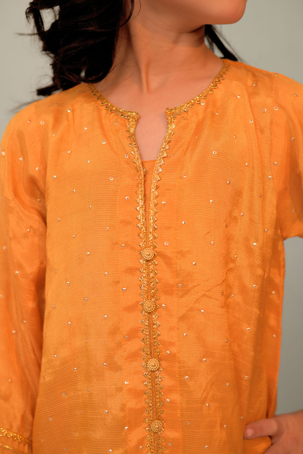 Senorita Kids RTW Yellow and Gold Formal 3 Piece Suit Viscose Raw Silk KDD-02949 - Summer Collection