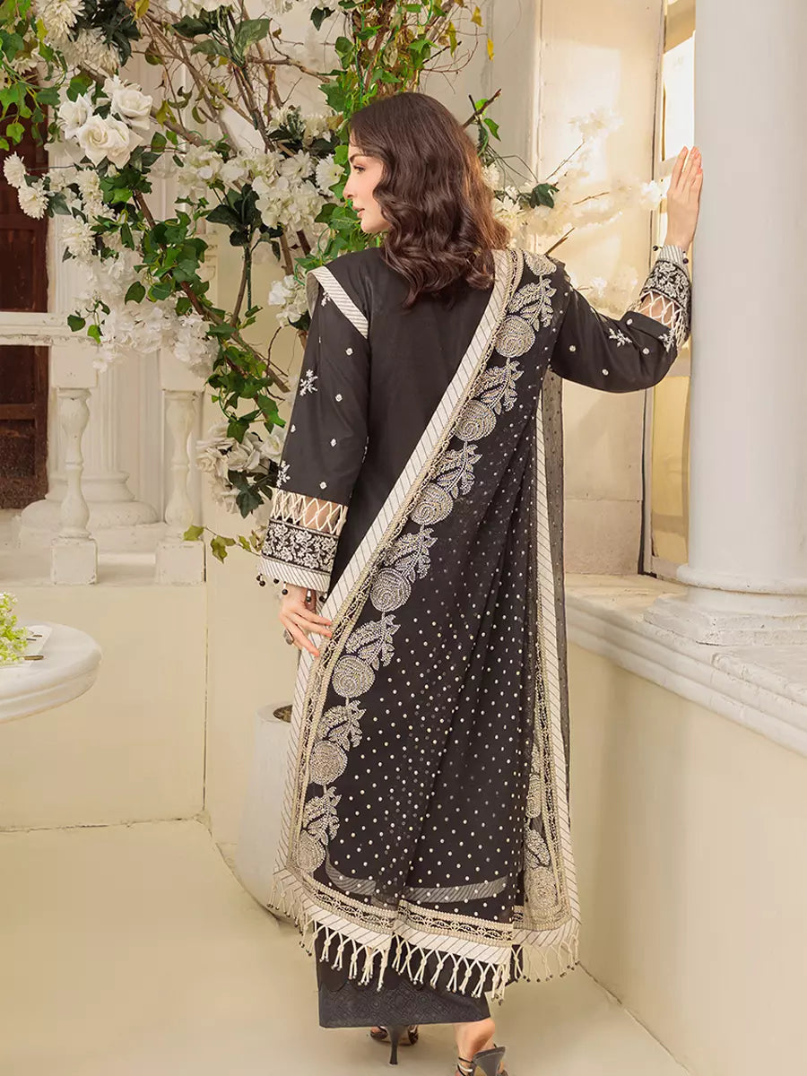 Salitex Unstitched Embroidered Cambric 3 Piece Suit UNS7MK008UT - Festive Collection