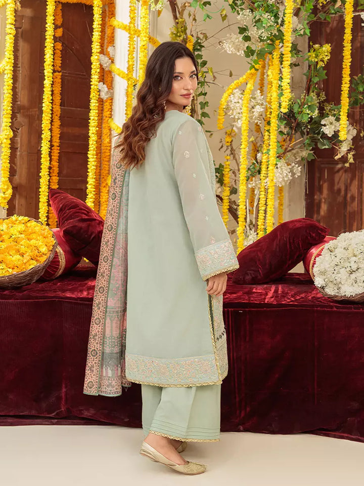 Salitex Unstitched Embroidered Cotton Net 3 Piece Suit SUNW6NO037UT - Festive Collection