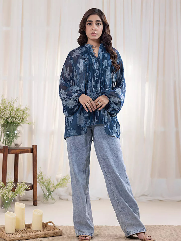 Salitex Women Printed Chiffon 1 Piece Shirt WRTBA24SI13 - Summer Collection