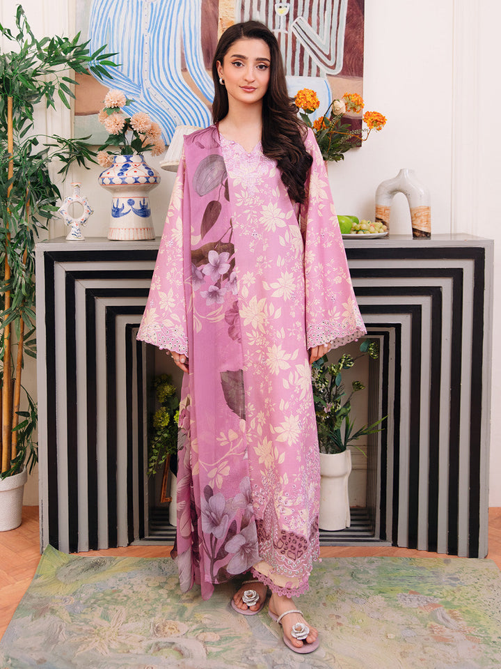 Femmora by Yards Unstitched Embroidered Lawn 3 Piece Suit Rose Blush Casual Collection