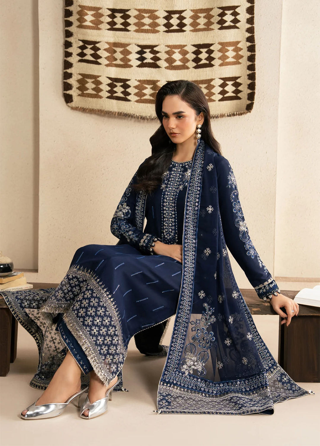 Neoma by Xenia Formals Unstitched Embroidered Raw Silk 3 Piece Suit XE26UNF 05- INALI - Festive Collection